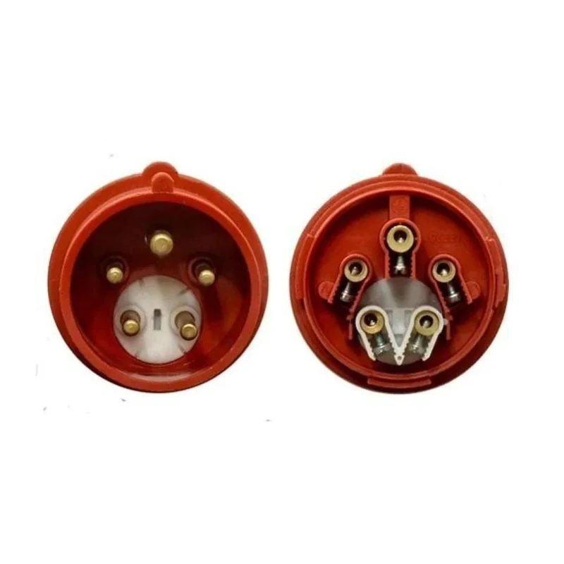 RS PRO Industrial Power Connector IP54 Red Cable Mount Straight 16A 400V Male Phase Inverter 214-4288