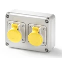 RS PRO Industrial Power Connector Wall Mount 3P 16A 230V IP44 Grey Straight Male RS PRO IP44