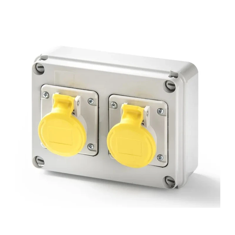 RS PRO Industrial Power Connector Wall Mount 3P 16A 230V IP44 Grey Straight Male RS PRO IP44