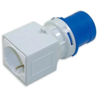 RS PRO Industrial Power Connector Adapter Rated At 16A 230V IP20 Blue Cable Mount 2P+T IP20