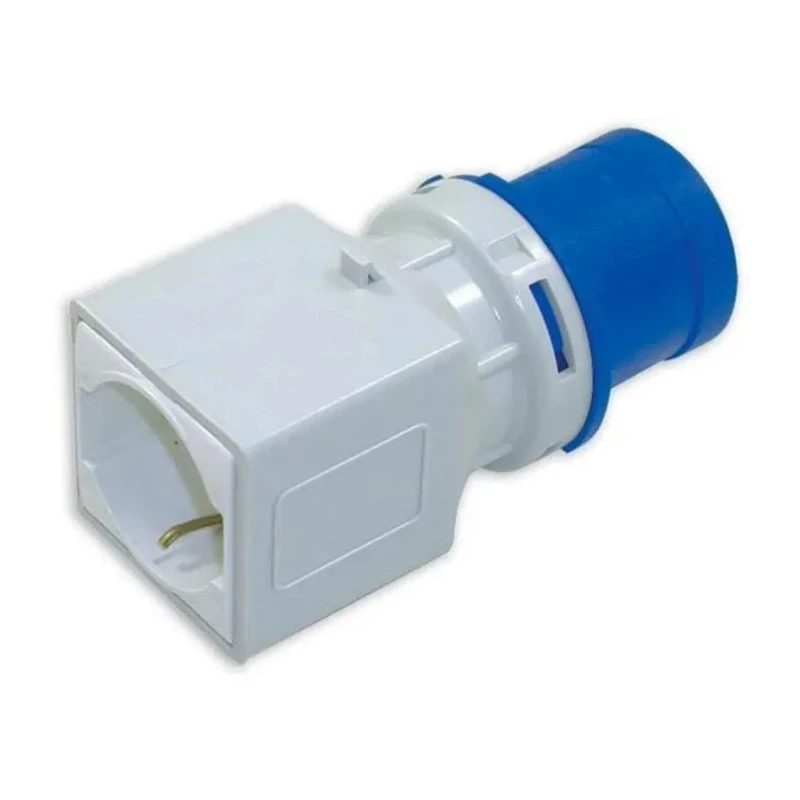 RS PRO Industrial Power Connector Adapter Rated At 16A 230V IP20 Blue Cable Mount 2P+T IP20