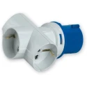 RS PRO Industrial Power Connector Adapter Type L 3P (2P+T) Cable Mount Blue, Rated 16A 230V IP20 IP20