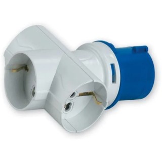 RS PRO Industrial Power Connector Adapter Type L 3P (2P+T) Cable Mount Blue, Rated 16A 230V IP20 IP20