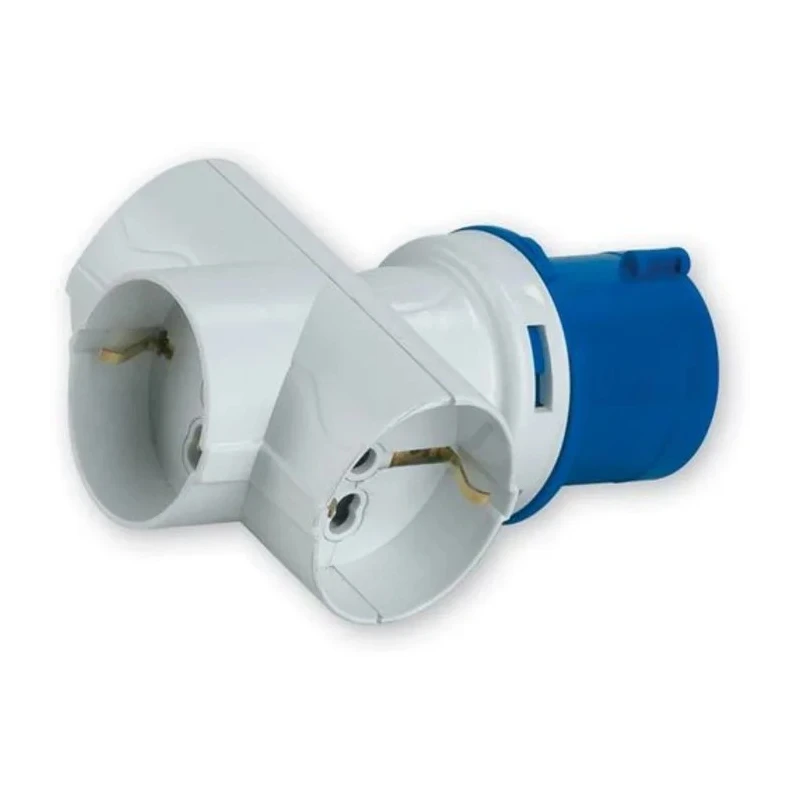 RS PRO Industrial Power Connector Adapter Type L 3P (2P+T) Cable Mount Blue, Rated 16A 230V IP20 IP20