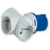 RS PRO Industrial Power Connector Adapter Type L 3P (2P+T) Cable Mount Blue, Rated 16A 230V IP20 IP20
