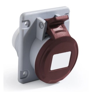 RS PRO Industrial Power Connector Panel Mount 32A 415V IP44 Red 3P+T 214-4181