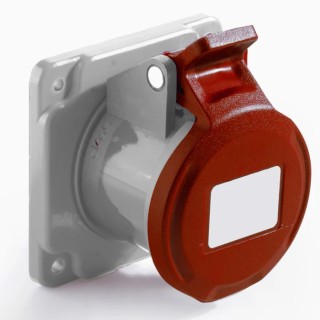 RS PRO Industrial Power Connector 3P+T 16A 415V Panel Mount Thermoplastic IP44 Red IP44