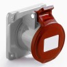 RS PRO Industrial Power Connector 3P+T 16A 415V Panel Mount Thermoplastic IP44 Red IP44