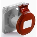 RS PRO Industrial Power Connector Panel Mount Rated at 32A 415V IP44 Red 2P+PE IP44