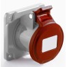 RS PRO Industrial Power Connector Panel Mount Rated at 32A 415V IP44 Red 2P+PE IP44