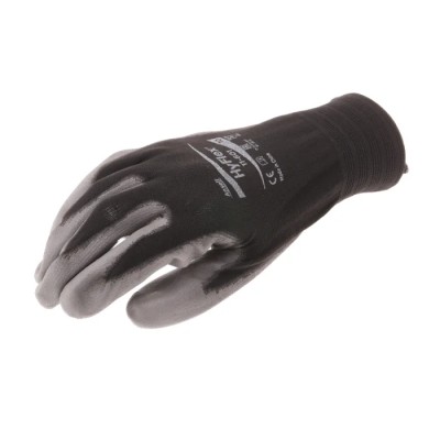 Ansell HyFlex 11-601 Black Nylon Work Gloves Size 10 Polyurethane Coating 11601100