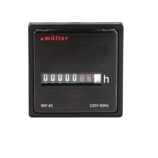 Muller 6 Digit Motor-Driven Hour Meter Counter, Panel Mount, 230VAC BW40