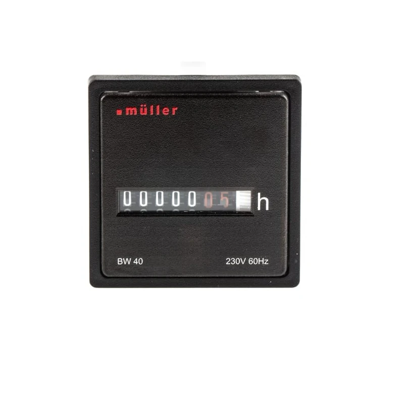 Muller 6 Digit Motor-Driven Hour Meter Counter, Panel Mount, 230VAC BW40