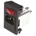 Bulgin 250V AC 6A Snap-in IEC Filter Male 1 Pole 1 Fuse BZV01/A0620/02