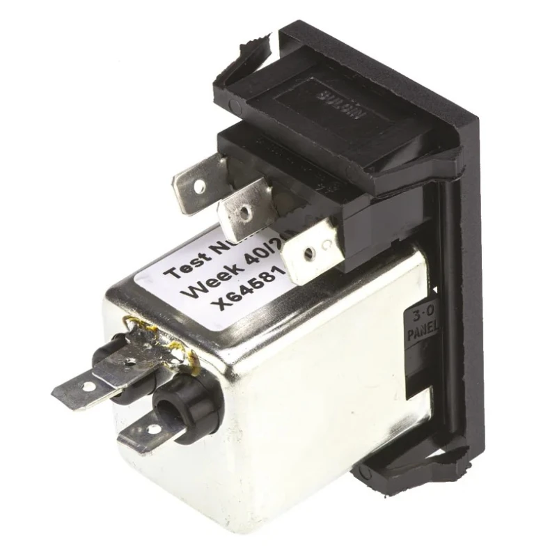 Bulgin 250V AC 6A Snap-in IEC Filter Male 1 Pole 1 Fuse BZV01/A0620/02