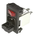 Bulgin 250V AC 6A Snap-in IEC Filter Male 1 Pole 1 Fuse BZV01/A0620/02
