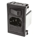 Bulgin 250V AC 6A Snap-in IEC Filter Male C14 Connector BZV01/A0620/01