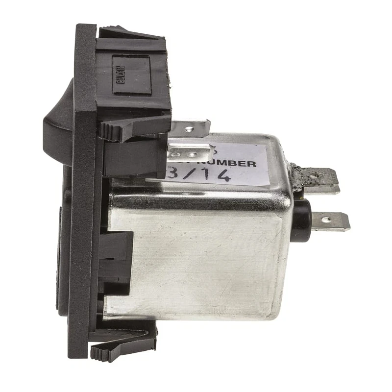 Bulgin 250V AC 6A Snap-in IEC Filter Male C14 Connector BZV01/A0620/01
