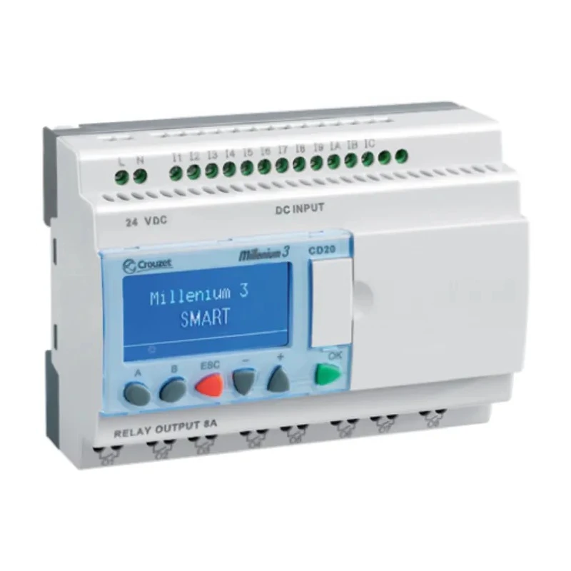Crouzet Millenium 3 Series Logic Module 12-Input Digital Input 8 Relay Outputs 24V AC 8A Output Current 88974054