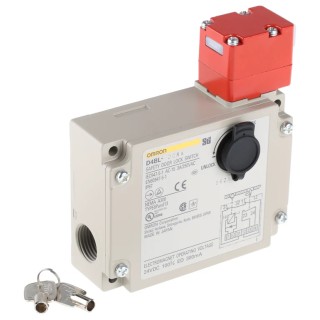 Omron D4BL Series Solenoid Interlock Switch, Power to Unlock, 24V DC, 300mA, Metal Housing, IP67 
