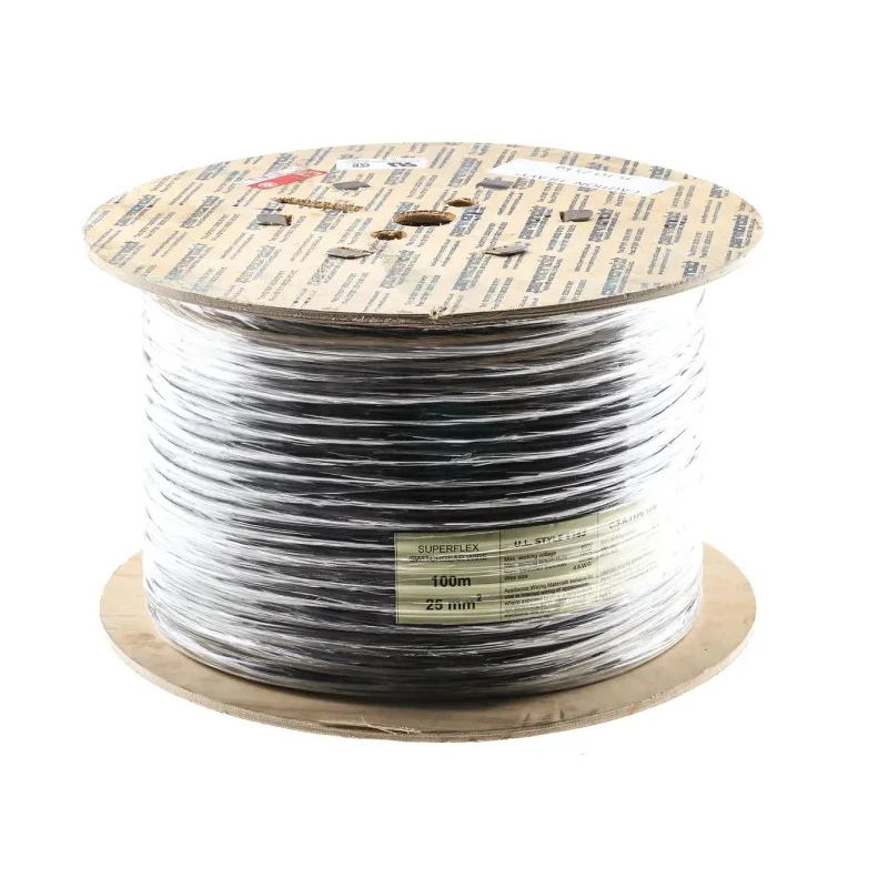 RS PRO Black 25 mm² Hook Up Wire, 4 AWG, 196 x 0.4 mm Core Strands, 100 m Length, Polyvinyl Chloride Jacket, 600V 760-8721