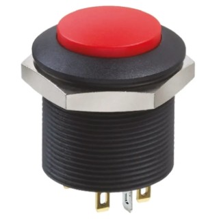 Apem Illuminated Push Button Switch, Latching and Momentary Operation, Panel Mount, 24.2 mm Cutout, DPDT, Red FPAR3D1462C1X