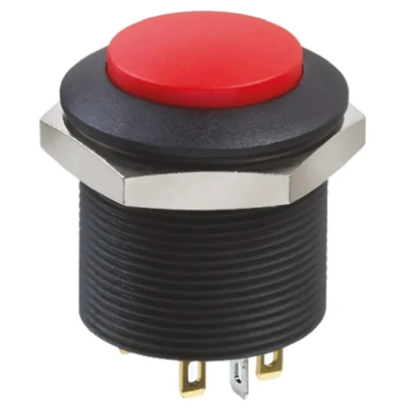 Apem Illuminated Push Button Switch, Latching and Momentary Operation, Panel Mount, 24.2 mm Cutout, DPDT, Red FPAR3D1462C1X