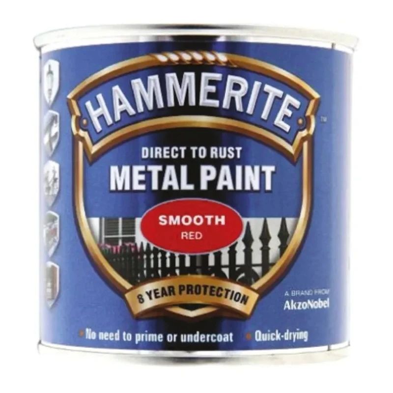 Hammerite Direct to Rust Paint Smooth Red, 250 ml 5084869