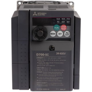 Mitsubishi Electric Inverter Drive 2.2 kW 3 Phase Vector Control Variable Frequency 400V AC 5A FR-D740-050SC-EC
