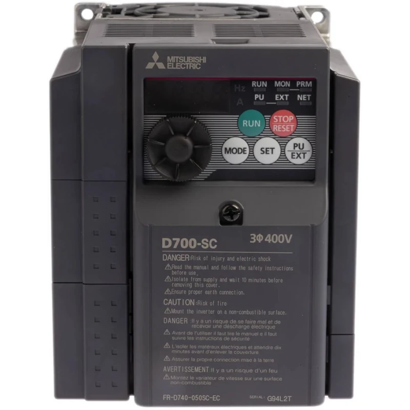 Mitsubishi Electric Inverter Drive 2.2 kW 3 Phase Vector Control Variable Frequency 400V AC 5A FR-D740-050SC-EC