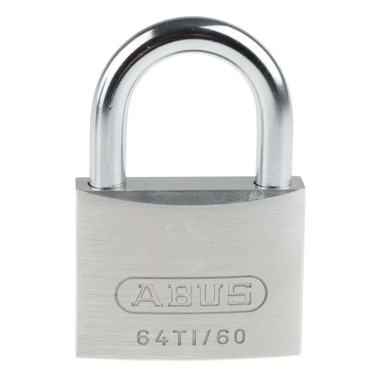 ABUS Weatherproof Keyed Titalium Padlock, 9.5 mm Shackle Diameter, 43.5 mm Shackle Length, 60 mm Body 64TI/60
