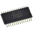 FTDI Chip Controller IC, 1-Channel, 5.5V, USB 2.0, USB 1.1, 3.3 V, 28-Pin TSSOP FT120T-R