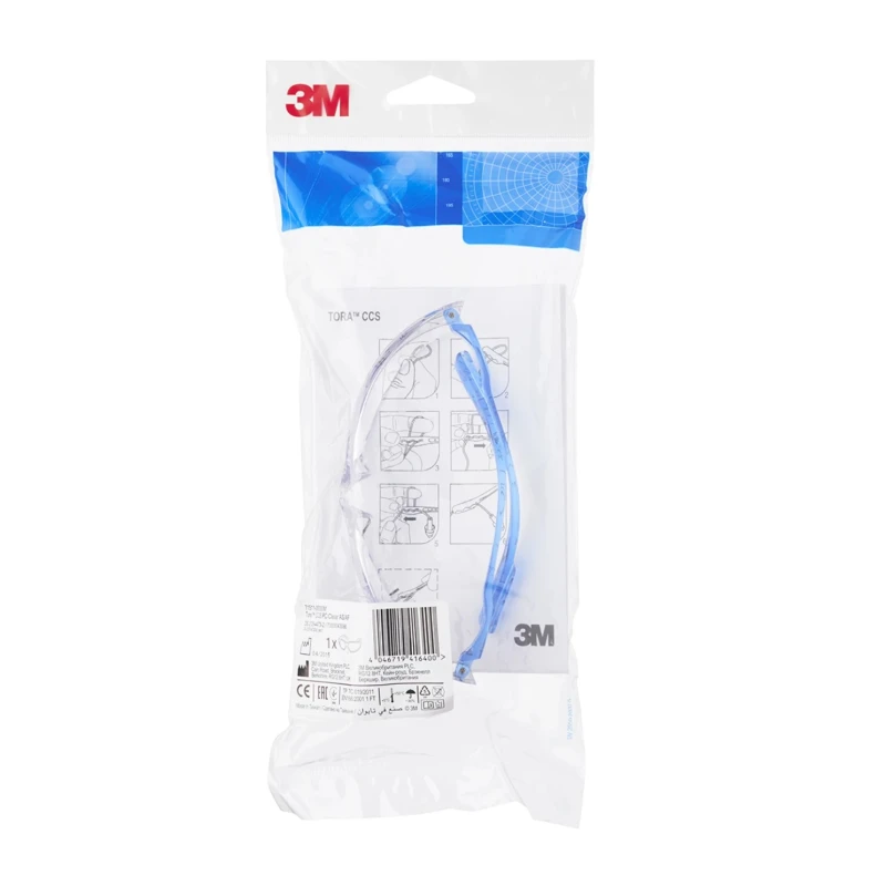 3M PELTOR 3M Tora CCS Safety Glasses Anti-Mist Scratch Resistant Fog Resistant UV Protection Polycarbonate Lens 71511-00000M