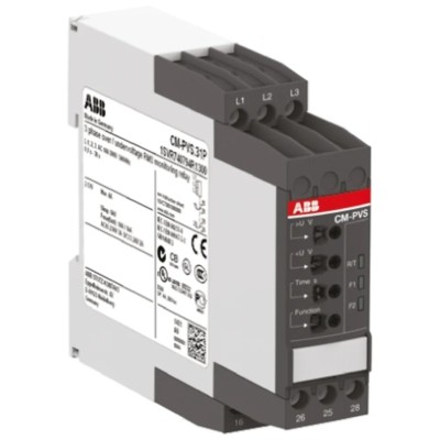 ABB Monitoring Relay, 3 Phase, DPDT Contact Configuration, DIN Rail Mount, 500V AC Supply 1SVR740794R3300 CM-PVS.41P