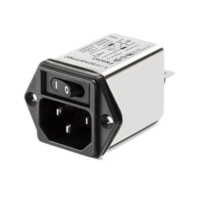Schaffner 250V AC 10A Flange IEC Filter Male 1 Pole Faston FN9263-10-06