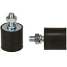 FIBET M6 x 18 mm Anti-Vibration Mount Male Buffer Foot with 70.8 daN Compression Load, 25 mm Outside Diameter 2520VE18-60