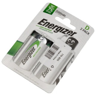 Energizer NiMH Rechargeable D Battery 1.2V 2.5Ah Standard Termination 34.2mm Diameter 7638900138757