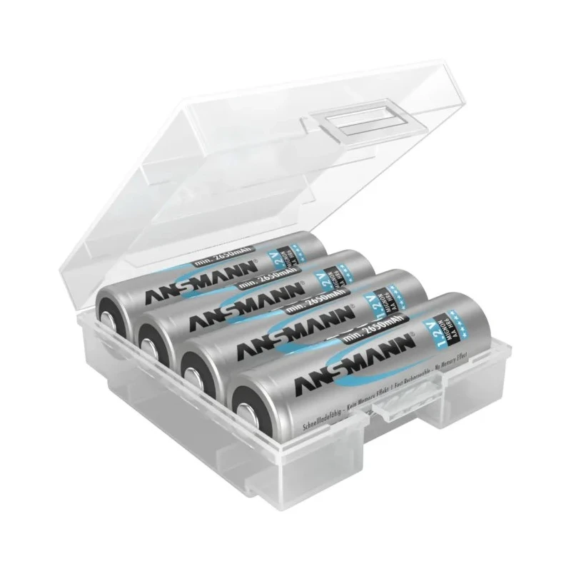 Ansmann Battery Box for 4 AAA, AA Batteries Storage and Organisation 4000740