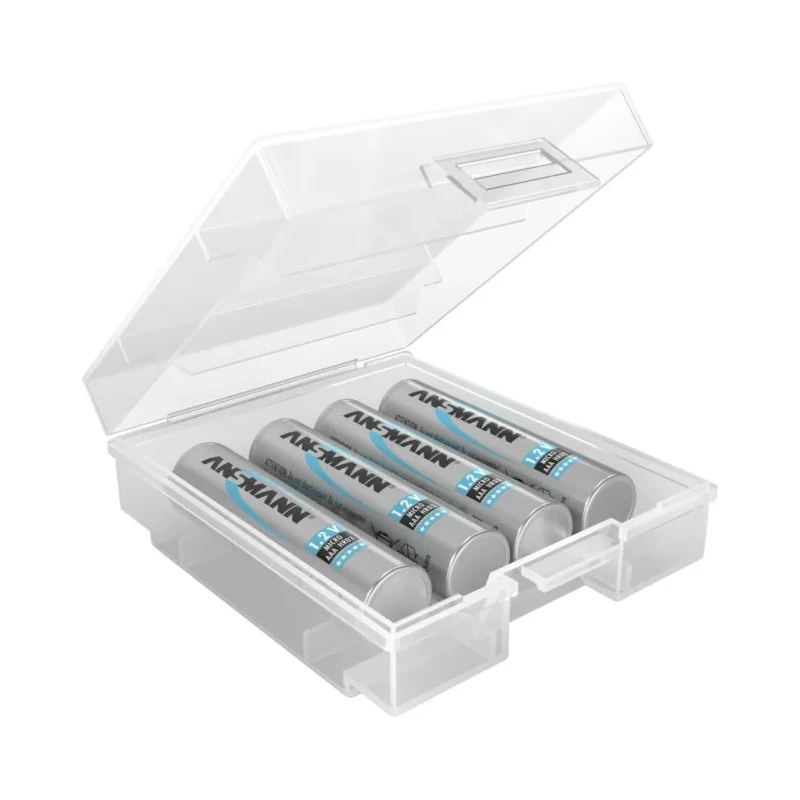 Ansmann Battery Box for 4 AAA, AA Batteries Storage and Organisation 4000740
