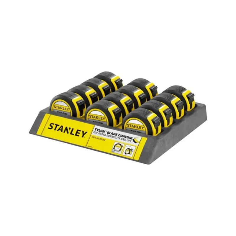 Stanley Tylon 8 m Tape Measure, Imperial and Metric Units, 25mm Blade Width, Black Case 1-30-656