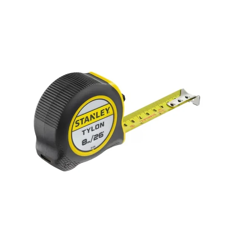 Stanley Tylon 8 m Tape Measure, Imperial and Metric Units, 25mm Blade Width, Black Case 1-30-656