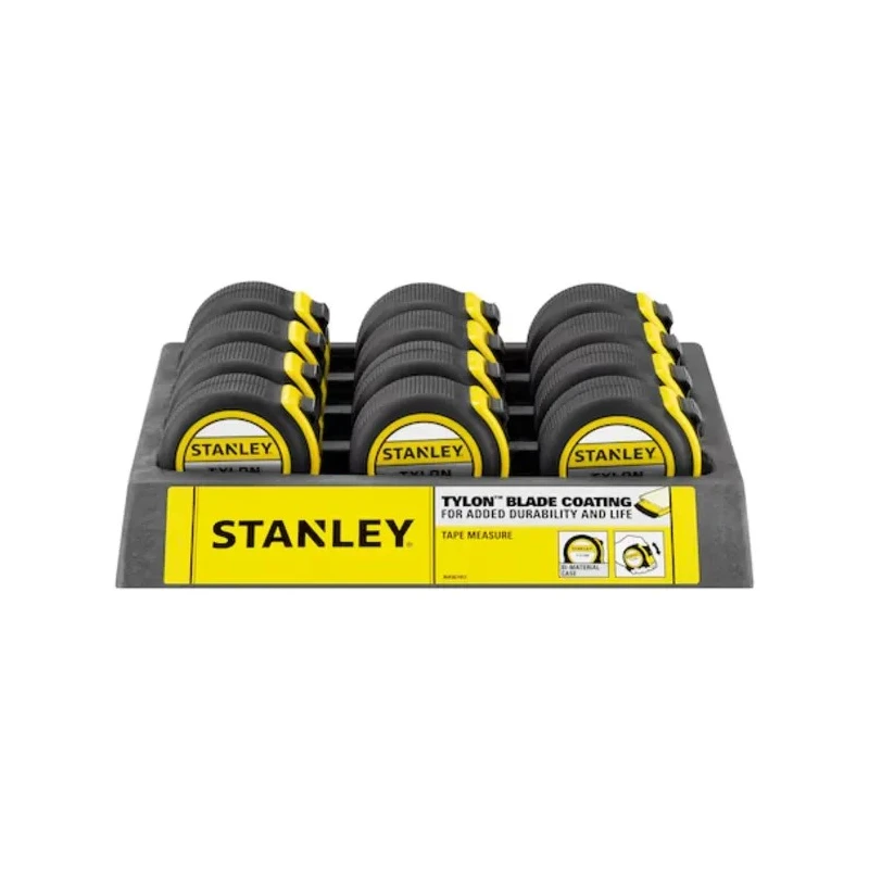 Stanley Tylon 8 m Tape Measure, Imperial and Metric Units, 25mm Blade Width, Black Case 1-30-656