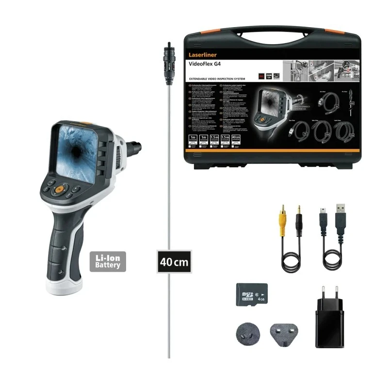 Laserliner Inspection Camera Kit 4 mm Probe Diameter, 400 mm Probe Length, 320 x 240 Pixel Resolution, LED 092.948A
