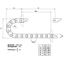 Igus Cable Trunking Series 17 Black, W60.5mm x D39 mm, L1 m Length, 75 mm Minimum Bend Radius Igumid GLW 17.4.075.0