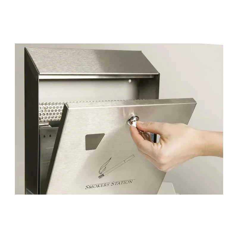 Rubbermaid Commercial Products Grey Black Galvanised Steel Wall Outdoor AshTray 85mm x 390mm x 270mm FGR1012EBK
