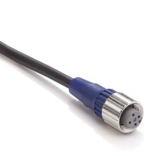 Omron Sensor Actuator Cable Female 4-Way M12 Connector, Blue Polybutylene Terephthalate Jacket, 10 m Length XS2F-LM12PVC4S10M