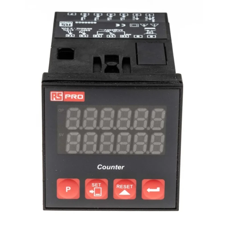 RS PRO 6 Digit LED Digital Counter 20 kHz Frequency, 230 V AC 808-6605