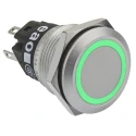 EAO 82 Series Illuminated Momentary Push Button Switch, Panel Mount, 19 mm Cutout, SPDT, Green LED, IP65 IP67 82-5551.1133