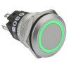 EAO 82 Series Illuminated Momentary Push Button Switch, Panel Mount, 19 mm Cutout, SPDT, Green LED, IP65 IP67 82-5551.1133