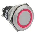 EAO Illuminated Push Button Switch Panel Mount SPDT Red LED 22.3 mm Cutout IP65 IP67 240 V 250 V 82-6551.1116